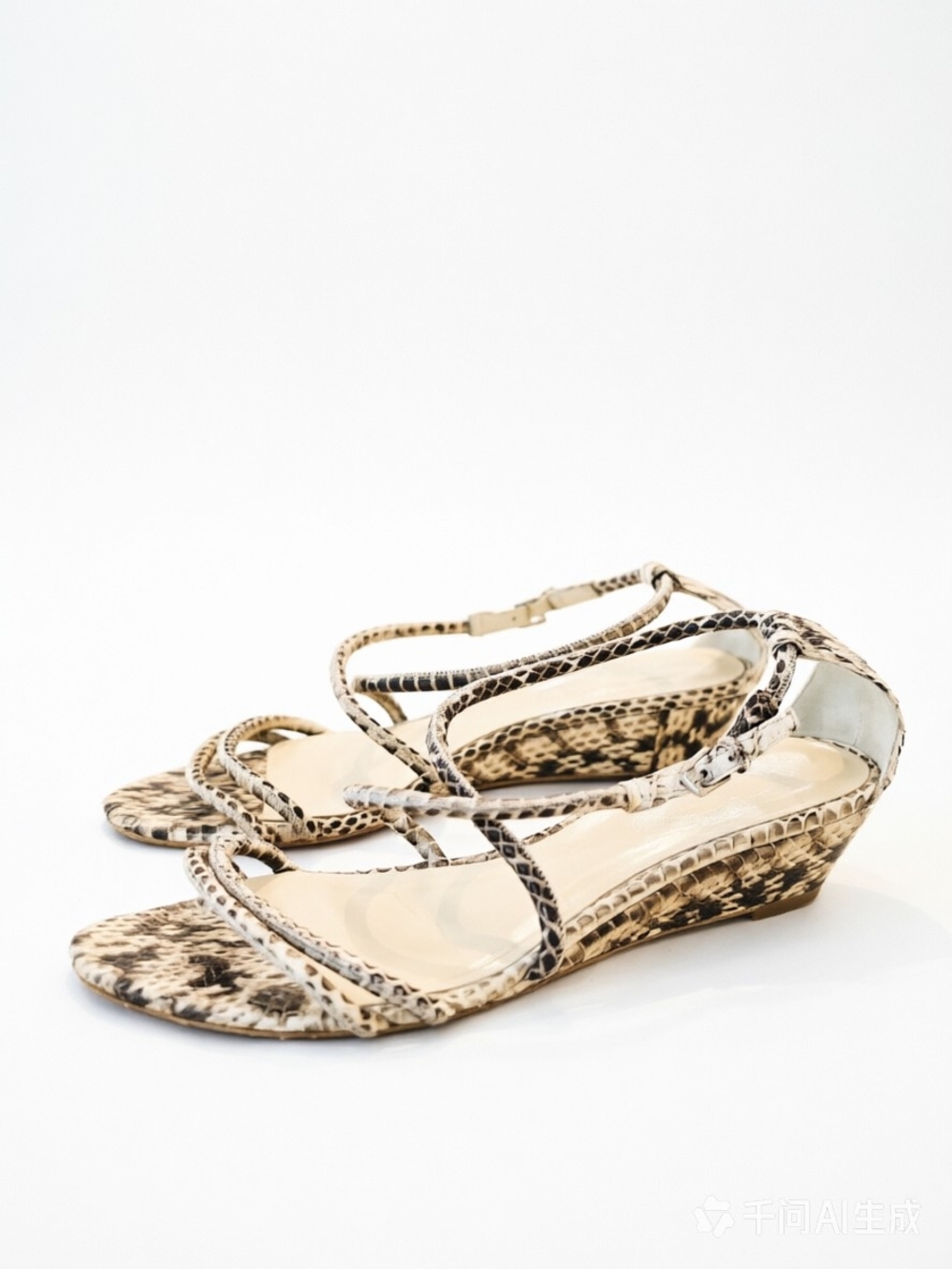 Elie Tahari elegant snake-print wedge sandals
